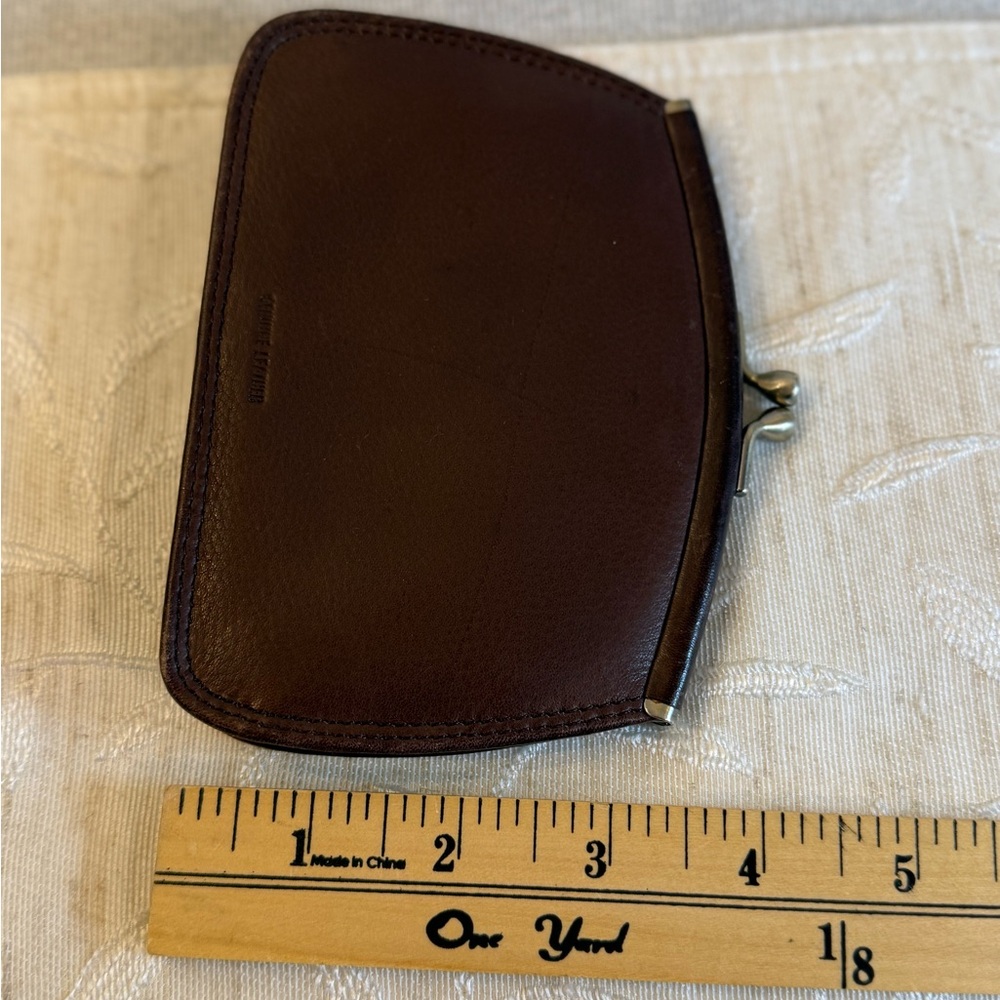 Fossil 1954 Heritage Leather Kiss-Lock Coin Purse Wallet Brown 30th Ann. - Picture 11 of 12
